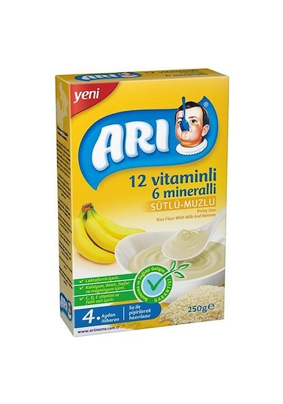 Arı 12 Vitaminli Sütlü Muzlu Pirinç Unu 250 G