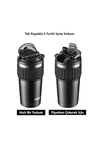 Tkk Çelik Termos Mug 630ml Koyu Gri Gri