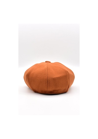 Külah Erkek Dökümlü Kışlık Newsie Kasket Premium Irish Flat Cap Şapka - Turuncu