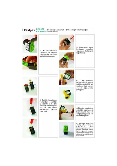 Lexmark 27 Uyumlu Renkli Kartuş Seti - X1270 / Z640 / Z645 / I3 / X1110 / X1130 / X1140 / X1150