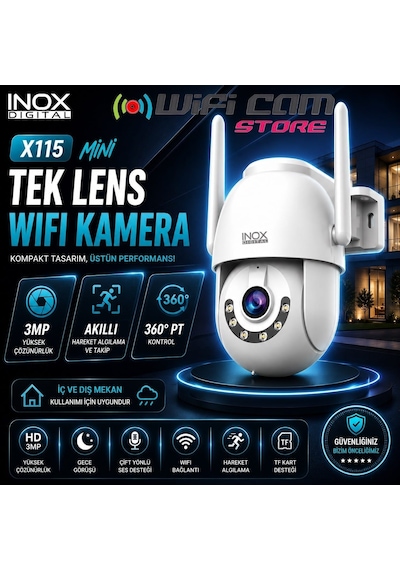3MP Mini Wifi Güvenlik Kamerası İç Ve Dış Ortam