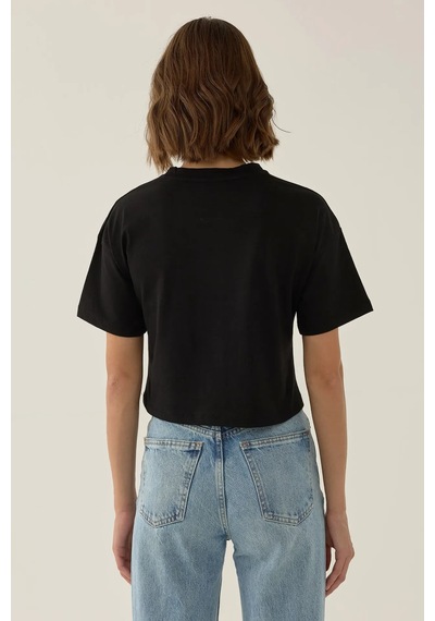 Hiccup Basic Bisiklet Yaka Kısa T-shirt Siyah