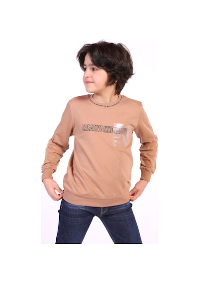 Toontoy Kids Toontoy Erkek Çocuk Creatıve Innovatıve Baskılı Sweatshirt Kahverengi