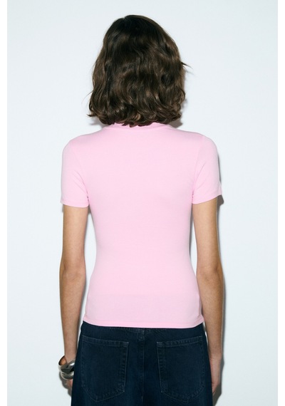 Grımelange Imperıa Kadın Yumuşak Kumaşlı Organik Pamuklu Baskı Detaylı Pembe T-shirt Pembe Grımelange Imperıa Kadın Yumuşak Kumaşlı Organik Pamuklu Baskı Detaylı Pembe T-shirt Pembe