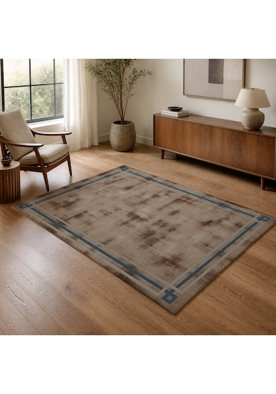 Kartela Halı Rilo Halı Kaymaz Taban Makinede Yıkanabilir Halı Kahverengi - 60 X 90 Cm