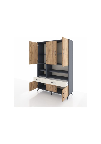Hyperion Dolap 8 Raflı 2 Çekmeceli 6 Kapaklı 132x44x195 Antrasit-çam/aytaşı Atlas Çam/aytası Hyperion Dolap 8 Raflı 2 Çekmeceli 6 Kapaklı 132x44x195 Antrasit-çam/aytaşı Atlas Çam/aytası