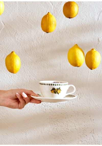 Bella Maison Lemoncello Porselen 2'li Çay Fincanı Seti 270 Cc Çok Renkli