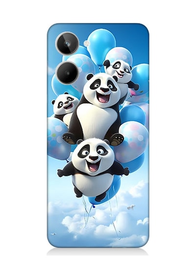 Realme 10 Uyumlu Silikon Kılıf Uçan Sevimli Pandalar