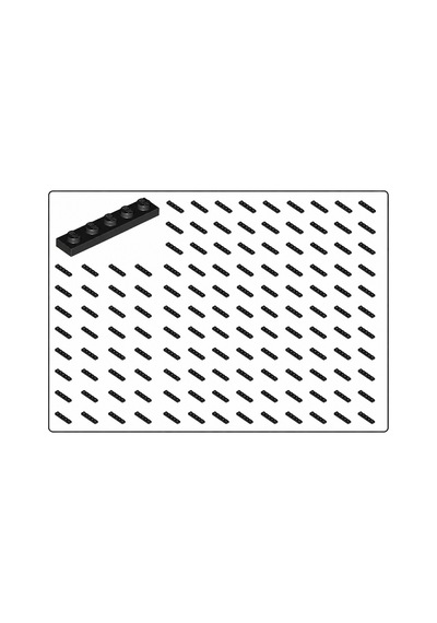 Yedek Parçalar: Plate 1x5: 50 Adet 1x5 Plate Parts Plaka Parçası Siyah - Black Plate 78329