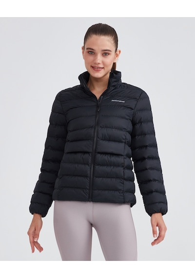 Skechers W Outerwear Pop Up Detailed Padded Jacket Kadın Siyah Mont S231240-001 Siyah