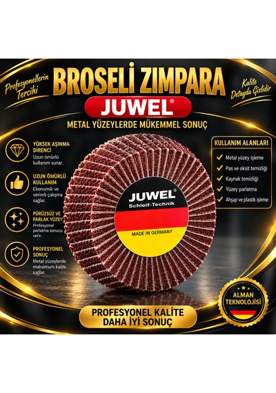 Bilezik İçi Broseli Zımpara - 3 Cm - 500 Kum Kahverengi