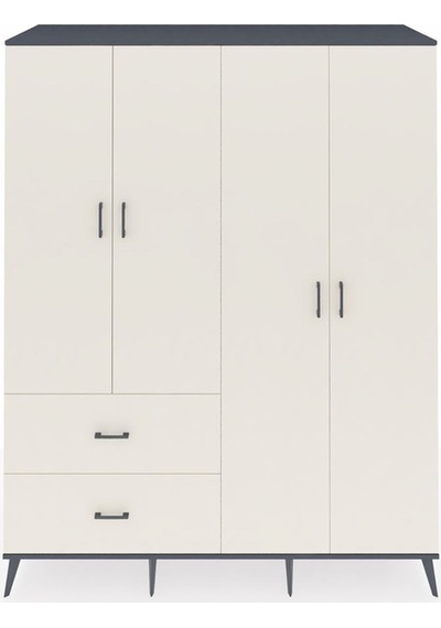 Kronos Gardrop 4 Raflı 2 Çekmeceli 2 Askılı 176x59x221 Antrasit-aytaşı Aytaşı Kronos Gardrop 4 Raflı 2 Çekmeceli 2 Askılı 176x59x221 Antrasit-aytaşı Aytaşı