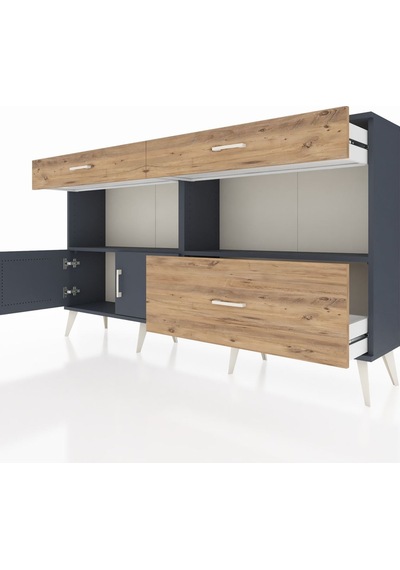 Arges Konsol 2 Raflı 3 Çekmeceli 2 Kapaklı 176x30x99 Antrasit-ant Antrasit-antrasit/çam Arges Konsol 2 Raflı 3 Çekmeceli 2 Kapaklı 176x30x99 Antrasit-ant Antrasit-antrasit/çam