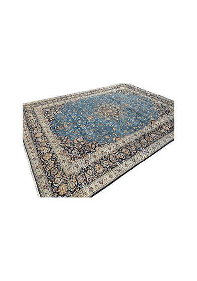 El Dokuma İran Nain Halısı 305x410 Turkuaz 12,5 M2 Salon Halısı Turkuaz