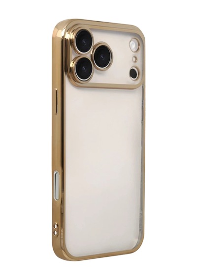 Apple Uyumlu iPhone 17 Pro Max Uyumlu Lensli Silikon - Gold