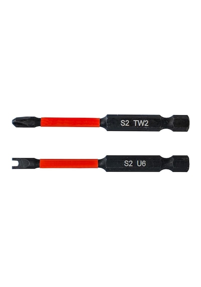 6603 Tri-wing Tw2/ U-shaped U6 Vidalama 2'li Bits Uç Seti 75mm