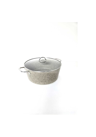 3109 - 2 Parça - Biogranit, 36x14,5 Cm - 13 Litre, Büyük, Derin Tencere Kum Beji Gövde, Platin Detay Kum Beji