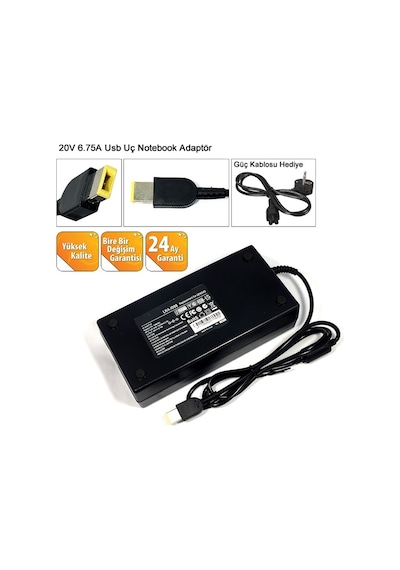 Lenovo Uyumlu Ideapad Z710 59-434042 Adaptör Cihazı, Şarj Aleti 135W 2