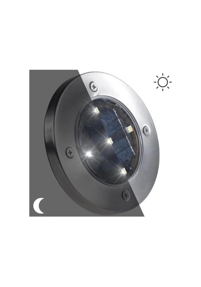 12'li 3w Solar Güneş Enerjili Kazıklı Çim & Bahçe Aydınlatma,paslanmaz Inox, Ip65 Beyaz Işık