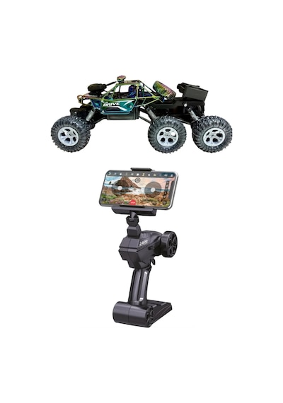 Kameralı 1:12 Telefon Kontrollü Off Road Araba Şarjlı, Duman Efektli, 6 Kanal Rc Araç Siyah