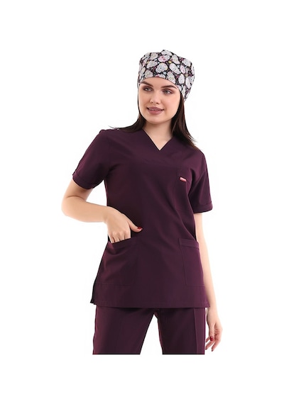 Zarf Yaka Kadın Tek Üst - 64 Mürdüm-6144