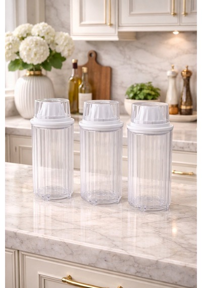 Decorev 3lü Erzak Saklama Kabı Br-6818 1300 Ml Şeffaf