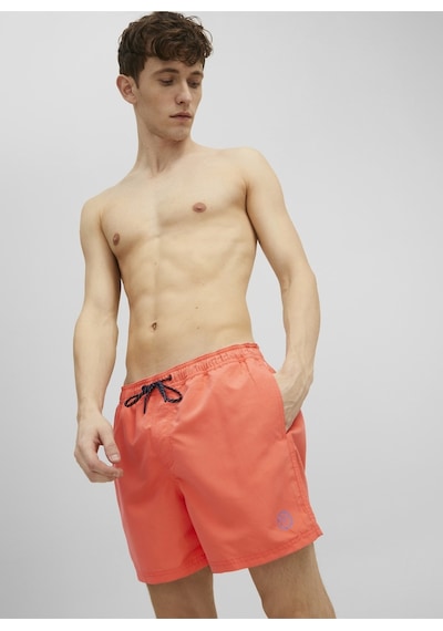 Jack & Jones Erkek Normal Bel Desenli Açık Kırmızı Şort Mayo - 12202956 001