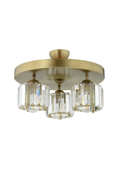 Sabrina 3 Lü Yuvarlak Eskitme Plafonyer Kristalli Taşlı Modern Tasarım Kristal Salon Avize