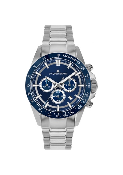 Jacques Lemans 1-2207c Lıverpool Chronograph Erkek Kol Saati Gümüş - Mavi