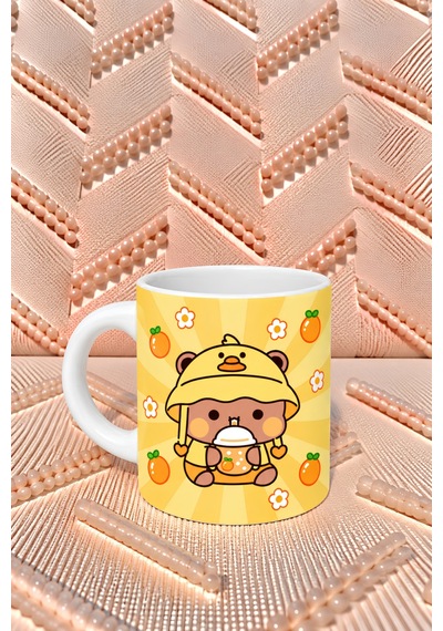 Dudu Bubu Fincan + Magnet + Bardak Altlığı Sarı Sarı