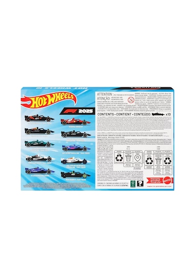 Hot Wheels Formula 1 F1 2025 10'lu Araç Seti Tüm Takımlar 1:64 Ölçek Çok Renkli