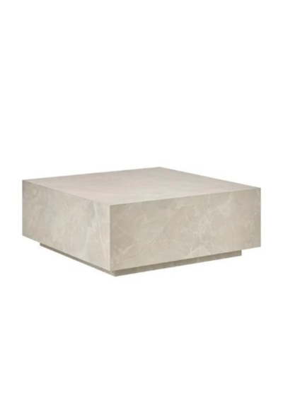 Most Lignum Mermer Görünümlü %100 Mdf Orta Sehpa 80x80 Cm Traverten Bej