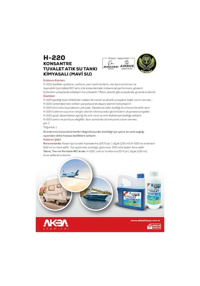 Akba Mavi Su Atık Tankı Kimyasalı 3 L