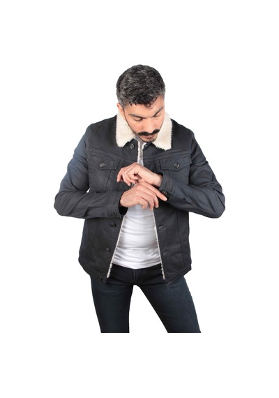 Tom Free Store Içi Kürklü Kışlık Erkek Kot Ceket(524126766) Siyah