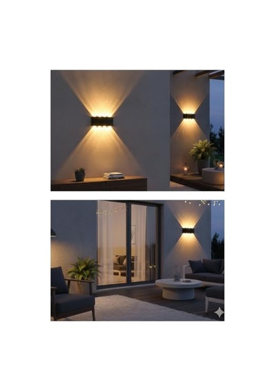 15w Dekoratif Çift Yönlü Led Duvar Apliği - 8 Led'li Modern Tasarım, Cata Kapri Dış Ve İç Mekan Aydınlatma Lam Diğer