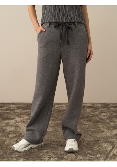 Koyu Gri Pamuk Dokulu Oversize Pantolon 470412