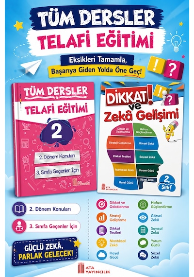 2. Sınıftan 3.sınıfa Geçenler İçin Tüm Dersler Telafi Eğitimi + Dikkat Ve Zeka Gelişimi
