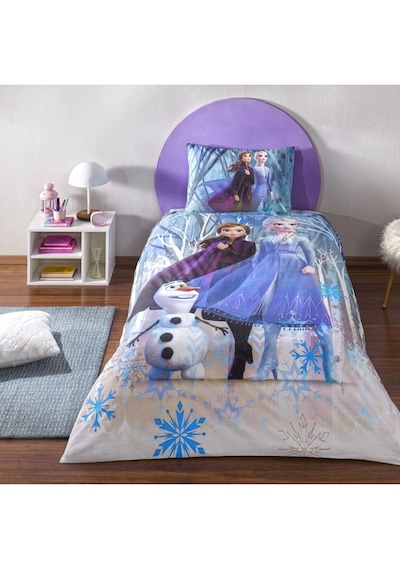 Taç Lisanslı Disney Frozen Winter Tek Kişilik Pamuk Nevresim Takı