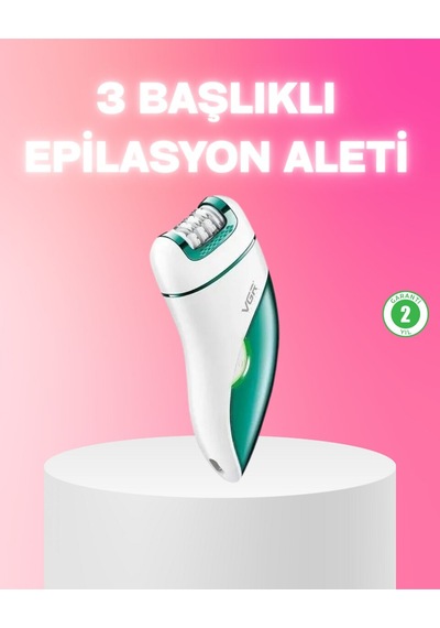 Northcity 3 İn 1 Metal Başlıklı Su Geçirmez Epilasyon Cihazı - Tüy Alma, Tıraş Ve Şekillendirme