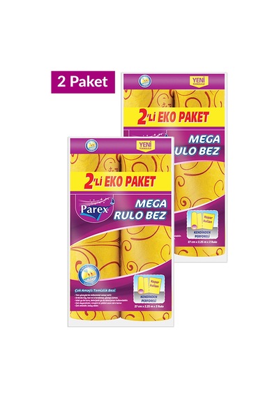 Mega Rulo Temizlik Bezi 2'li Eko Paket İkili Set