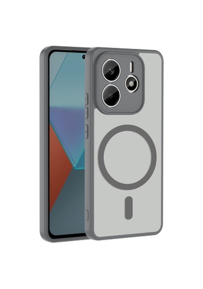 Xiaomi Redmi Note 14 4g Kılıf M-safe Şarj Özellikli Zore Babet Kapak Xiaomi Redmi Note 14 4g Zore - Gri