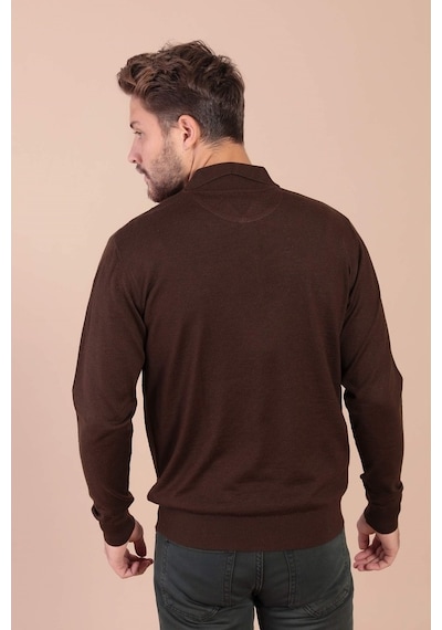 Ferraro Polo Yaka Superfine Yün Kazak - Kahve (390465958) Kahverengi