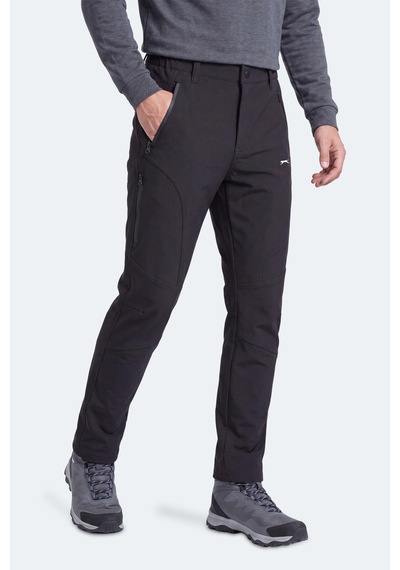Slazenger Celyon Erkek İçi Polarlı Rüzgar Ve Su Geçirmez Softshell Siyah Pantolon