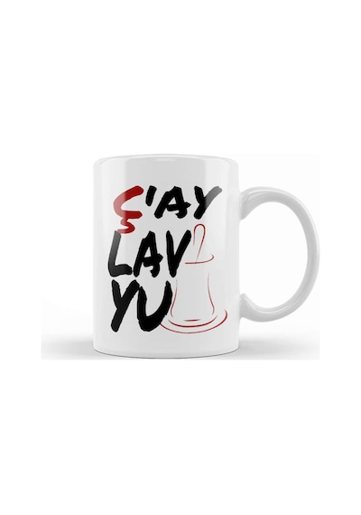 Çay Lav Yu Karadeniz Kupa Bardak Porselen Karışık