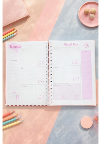 Lizy 2026-2027 Spiralli Akademik Planlayıcı Ajanda 17x24 Cm Tasarım-5 Mor