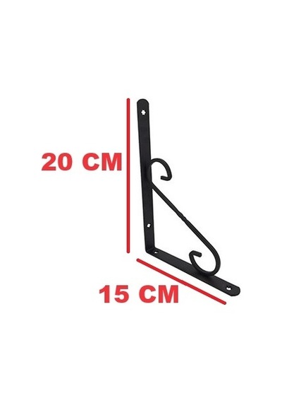 Beşel Ferforje Raf Alti Konsol L Demi̇ri̇ Ayağı Si̇yah 15 X 20 CM (2 Adet) + Vi̇daları
