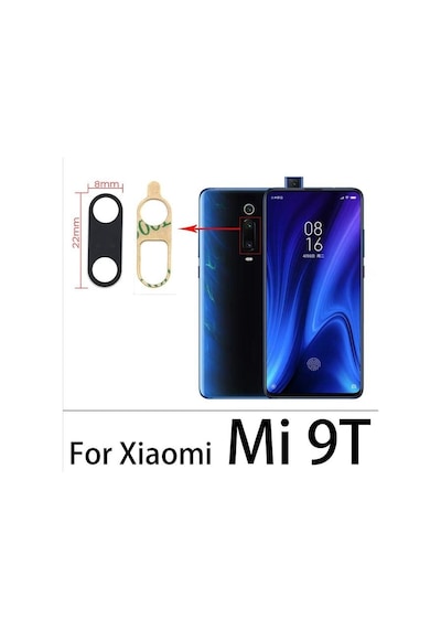 Tkgz Xiaomi Uyumlu Mi9t Arka Kamera Camı Lens Yapışkanlı
