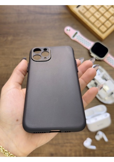 Apple iPhone 11 Pro Uyumlu Süper İnce Mat Ultra Thin Silikon Kılıf Siyah
