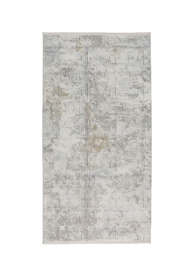 Beliz Viskon Krem Gri Geometrik Desenli Premium Salon Halısı Beliz Viskon Renkli