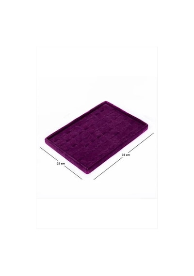 Anfora - 509 - Kumaş Tırnaklı Yüzük - Ilkestor - Tablası Mor Ahşap